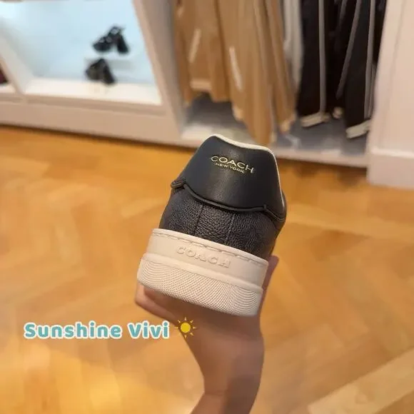 NEW COACH Women's High Line Sneaker Charcoal/Black CW970 us8 - Picture 4 of 12